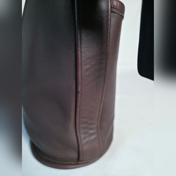 Vintage Coach 4153 Bleeker Bag Mahogany Brown Bucket Purse Brass Hardware - Picture 6 of 16